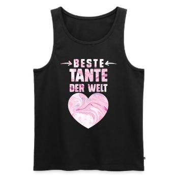 Weltbeste Tante Muttertag Beste Tante Aunties - Männer Premium Bio Tank Top - Schwarz - Vorne - Michal (187cm)