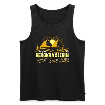 Bergkraxlerin Bergfan Wandern Wanderer - Männer Premium Bio Tank Top - Schwarz - Vorne - Michal (187cm)
