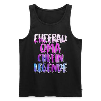 Oma Chefin Großmutter Muttertag Granny Ehefrau - Männer Premium Bio Tank Top - Schwarz - Vorne - AI Model Male 178 light (178cm)