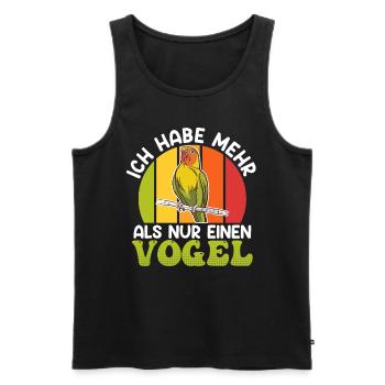 Lovebird Ich habe mehr als nur einen Vogel Papagei - Männer Premium Bio Tank Top - Schwarz - Vorne - Michal (187cm)