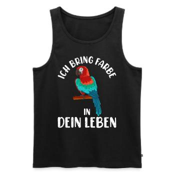 Aras Ich bring Fabe in dein Leben Papagei Fan - Männer Premium Bio Tank Top - Schwarz - Vorne - Michal (187cm)