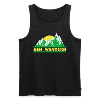 Geh Wandern Wanderer Berge - Männer Premium Bio Tank Top - Schwarz - Vorne - Michal (187cm)