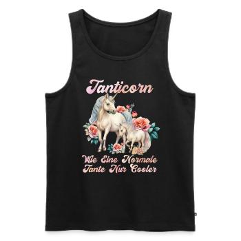 Tanticorn Tanten Muttertag Einhorn Fan Aunt - Männer Premium Bio Tank Top - Schwarz - Vorne - Michal (187cm)