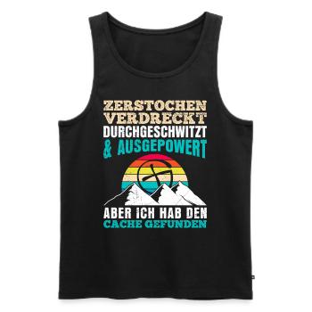 Geocacher GPS Ich hab den Cache gefunden - Männer Premium Bio Tank Top - Schwarz - Vorne - AI Model Male 178 light (178cm)