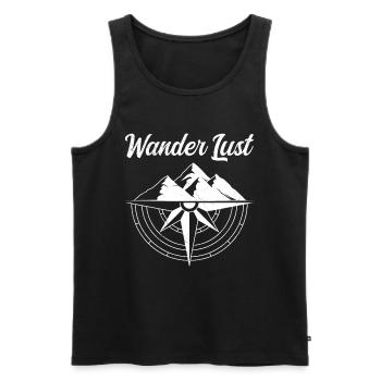 Wanderer Berge Gipfelsport Bergfan - Männer Premium Bio Tank Top - Schwarz - Vorne - Michal (187cm)