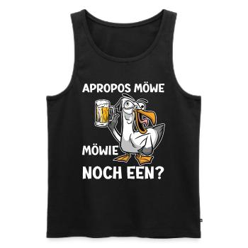 Apropos Möwe Mowie noch Een? Möwen Shirt - Männer Premium Bio Tank Top - Schwarz - Vorne - Michal (187cm)