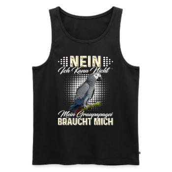 African Gray Kann nicht Graupapagei braucht mich - Männer Premium Bio Tank Top - Schwarz - Vorne - Michal (187cm)