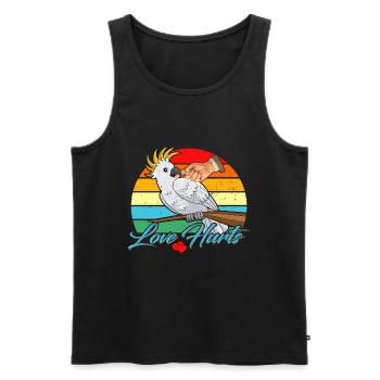 Liebe tut Weh Kakadu Vogel Papagei Halter - Männer Premium Bio Tank Top - Schwarz - Vorne - Michal (187cm)