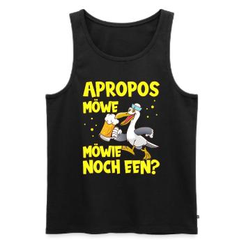 Apropos Möwe Möwie noch Een? Norddeutschland - Männer Premium Bio Tank Top - Schwarz - Vorne - Michal (187cm)