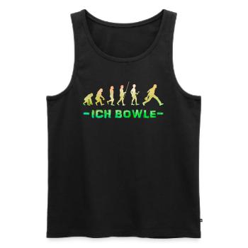 Evolution Bowling Shirt Ich Bowle Bowlingspieler - Männer Premium Bio Tank Top - Schwarz - Vorne - AI Model Male 178 light (178cm)