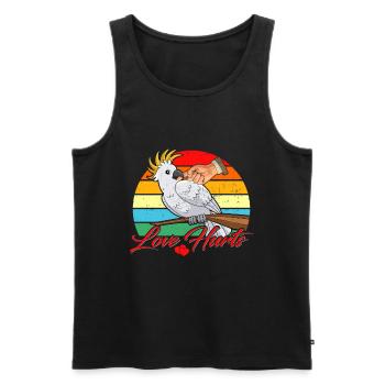 Liebe tut Weh Kakadu Vogel Papagei Halter - Männer Premium Bio Tank Top - Schwarz - Vorne - Michal (187cm)