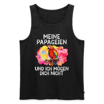 Macaw Meine Papageien und ich mögen dich nicht - Männer Premium Bio Tank Top - Schwarz - Vorne - AI Model Male 178 light (178cm)