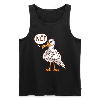 Möwen NÖ! Plattdeutscher Vogelliebhaber Shirt - Männer Premium Bio Tank Top - Schwarz - Vorne - Michal (187cm)
