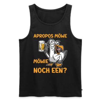 Apropos Möwe Mowie noch Een? Möwen Shirt - Männer Premium Bio Tank Top - Schwarz - Vorne - Michal (187cm)