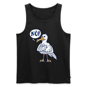 Möwen NÖ! Plattdeutscher Vogelliebhaber Shirt - Männer Premium Bio Tank Top - Schwarz - Vorne - Michal (187cm)