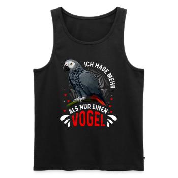 Grau Papagei Bei mir piept´s African Grey - Männer Premium Bio Tank Top - Schwarz - Vorne - AI Model Male 178 light (178cm)