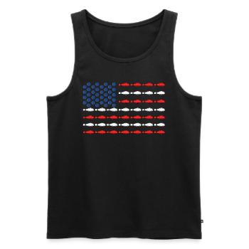 Bowling USA Bowling Player America Flag Shirt - Débardeur bio Premium Homme - noir - Devant - Michal (187cm)