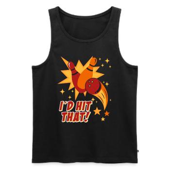Bowlingspieler I´d Hit That! Bowlingbahn Bowling - Männer Premium Bio Tank Top - Schwarz - Vorne - AI Model Male 178 light (178cm)