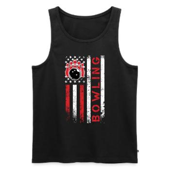 Bowling USA Bowling Player America Flag Shirt - Débardeur bio Premium Homme - noir - Devant - Michal (187cm)