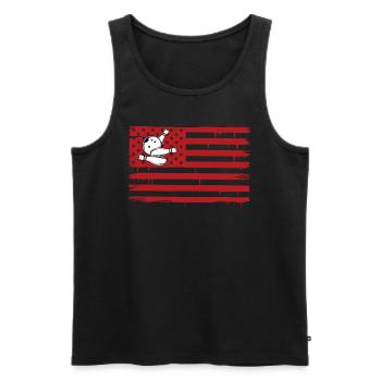 Bowling USA Bowling Player America Flag Shirt - Débardeur bio Premium Homme - noir - Devant - Michal (187cm)