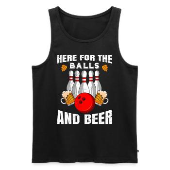 Bowling Here for the Balls and Beer Bierfan - Men's Premium Organic Tank Top - black - Front - AI Model Male 178 light (178cm)