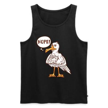 Mouettes NOPE! Chemise basse allemande pour les amoureux des oiseaux - Débardeur bio Premium Homme - noir - Devant - AI Model Male 178 light (178cm)
