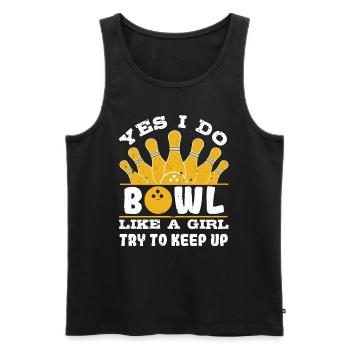 Bowlingspieler Je fais Bowl comme une fille Bowling Damen - Débardeur bio Premium Homme - noir - Devant - Michal (187cm)