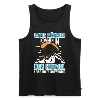 Coole Mädchen kommen in den Himmel Paragliding - Männer Premium Bio Tank Top - Schwarz - Vorne - Michal (187cm)