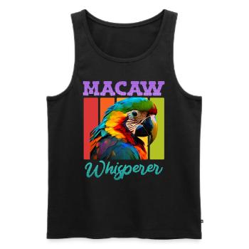 Macaw Whisperer Papageien Ara Flüsterer Aras - Männer Premium Bio Tank Top - Schwarz - Vorne - AI Model Male 178 light (178cm)