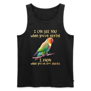 Liebesvögel I can see you when you´re Eating - Männer Premium Bio Tank Top - Schwarz - Vorne - Michal (187cm)