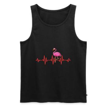Flaminog Heart Palpitations Flamingo Tenue femme - Débardeur bio Premium Homme - noir - Devant - Michal (187cm)