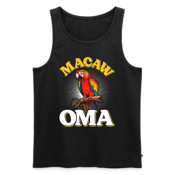 Macaw Grandma Vogelliebhaber Aras Papageien - Männer Premium Bio Tank Top - Schwarz - Vorne - AI Model Male 178 light (178cm)