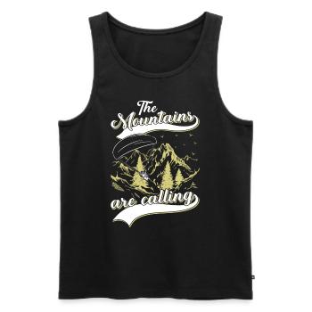 Mountaineering The Mountains are Calling - Men's Premium Organic Tank Top - black - Front - AI Model Male 178 light (178cm)
