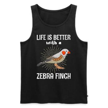 Life is better with a Zebra Finch Bird Lover - Men's Premium Organic Tank Top - black - Front - Michal (187cm)