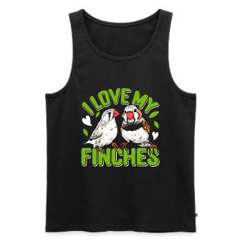 Zebra Finken I love my Finches Vogelfreund - Men's Premium Organic Tank Top - black - Front - Michal (187cm)