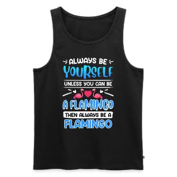 Les flamants roses sont toujours des femmes flamants roses - Débardeur bio Premium Homme - noir - Devant - Michal (187cm)
