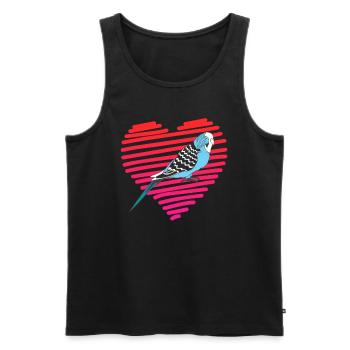 Piepmatz I love Budgies Wellensittich Vogelhalter - Männer Premium Bio Tank Top - Schwarz - Vorne - Michal (187cm)