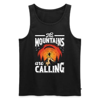 Mountaineering The Mountains are Calling - Men's Premium Organic Tank Top - black - Front - AI Model Male 178 light (178cm)