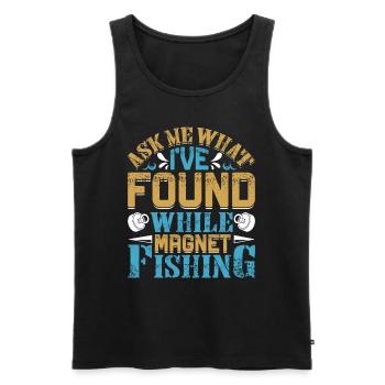 Magnetangler Ask me what I found Magnet fishing - Männer Premium Bio Tank Top - Schwarz - Vorne - Michal (187cm)