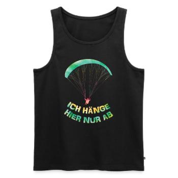 Gleitschirmflieger Ich Hänge hier nur Ab - Männer Premium Bio Tank Top - Schwarz - Vorne - Michal (187cm)