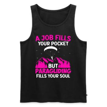 Gleitschirmflieger A Job fills your Pocket - Männer Premium Bio Tank Top - Schwarz - Vorne - AI Model Male 178 light (178cm)