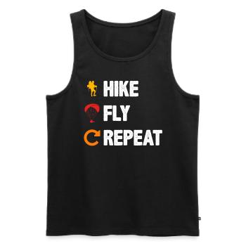 Paraglider Hike Fly Repeat Mountaineering - Men's Premium Organic Tank Top - black - Front - AI Model Male 178 light (178cm)