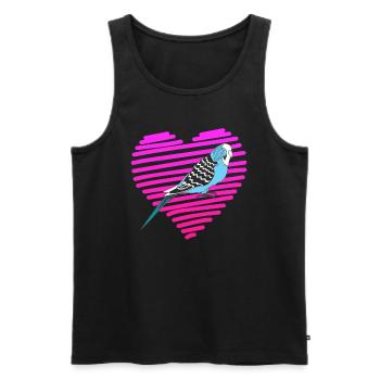 Piepmatz I love Budgies Wellensittich Vogelhalter - Männer Premium Bio Tank Top - Schwarz - Vorne - Michal (187cm)