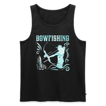 Bogenfischen Bowfishing Bogenjäger Fischjagd - Männer Premium Bio Tank Top - Schwarz - Vorne - AI Model Male 178 light (178cm)