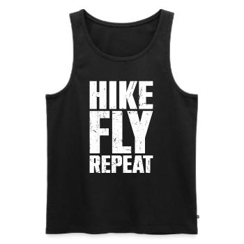 Hike Fly Repeat Mountaineering Paragliding - Men's Premium Organic Tank Top - black - Front - AI Model Male 178 light (178cm)