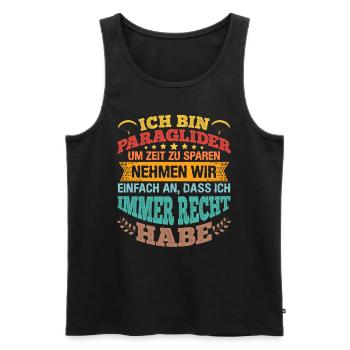 Gleitschirmflieger Ich bin Paraglider Pilot - Männer Premium Bio Tank Top - Schwarz - Vorne - Michal (187cm)