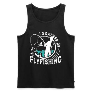 Fly Fishing I ́d rather be Flyfishing Fishing - Men's Premium Organic Tank Top - black - Front - AI Model Male 178 light (178cm)