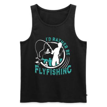 Fly Fishing I ́d rather be Flyfishing Fishing - Men's Premium Organic Tank Top - black - Front - AI Model Male 178 light (178cm)