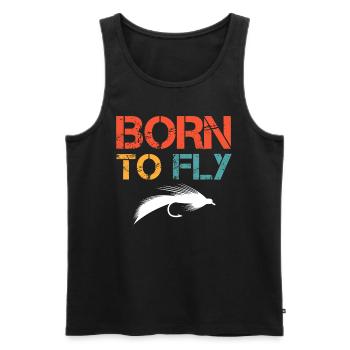 Fliegenfischen Born to Fly Fliegenangler Fischjagd - Männer Premium Bio Tank Top - Schwarz - Vorne - AI Model Male 178 light (178cm)