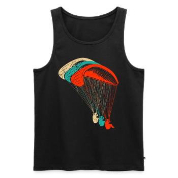 Paragliding Paraglider Shirt Paraglider - Men's Premium Organic Tank Top - black - Front - Michal (187cm)